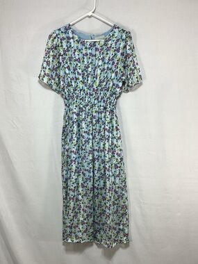 Hayden Light Blue Floral Smocked Midi Dress